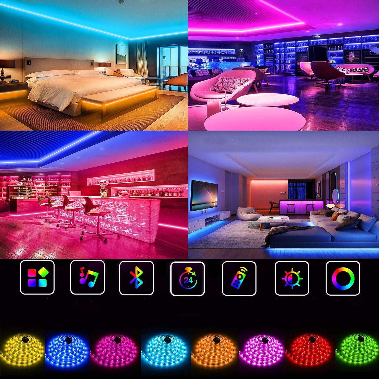 Smart LED Strip Lights β Color-Changing, Music Sync, and App-Controlled Mood Lighting