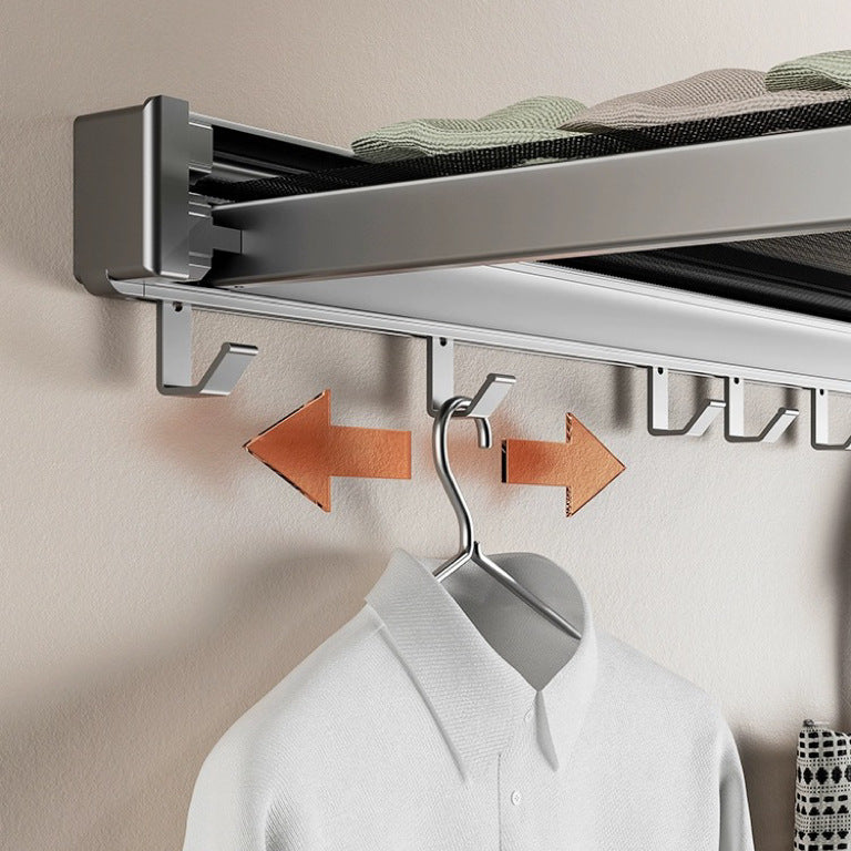 Foldable Clothes Drying Rack - Space-Saving Wall-Mounted Net for Indoor Drying