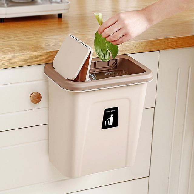 Wall-Mounted Kitchen Trash Bin – Space-Saving Hanging Waste Bin for Cabinets & Countertops