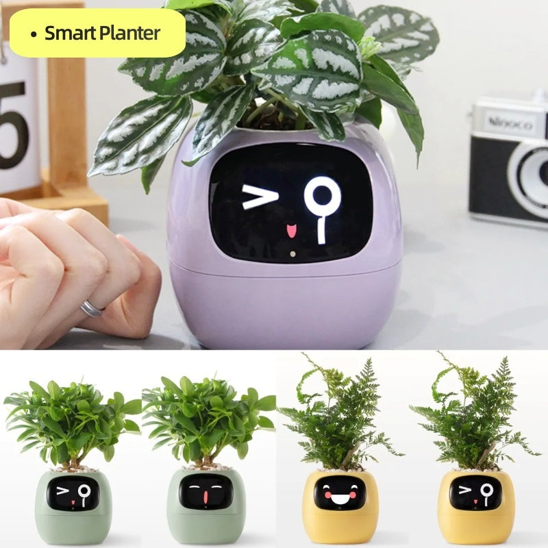 Smart Planter – AI-Powered Indoor Garden with 7 Smart Sensors & 49+ Interactive Expressions