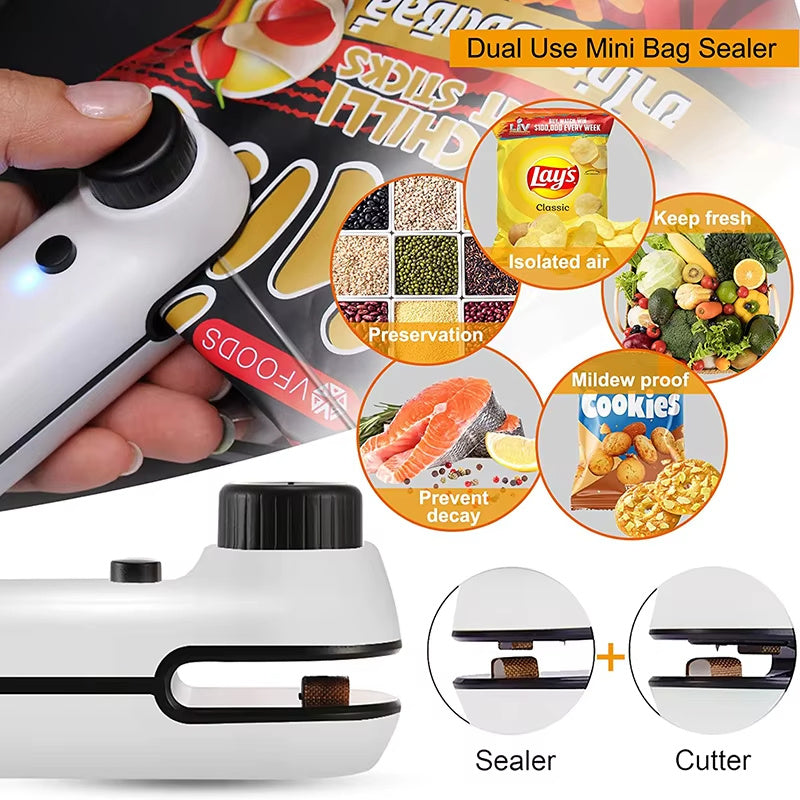 Mini Heat Sealer & Cutter for Food Bags