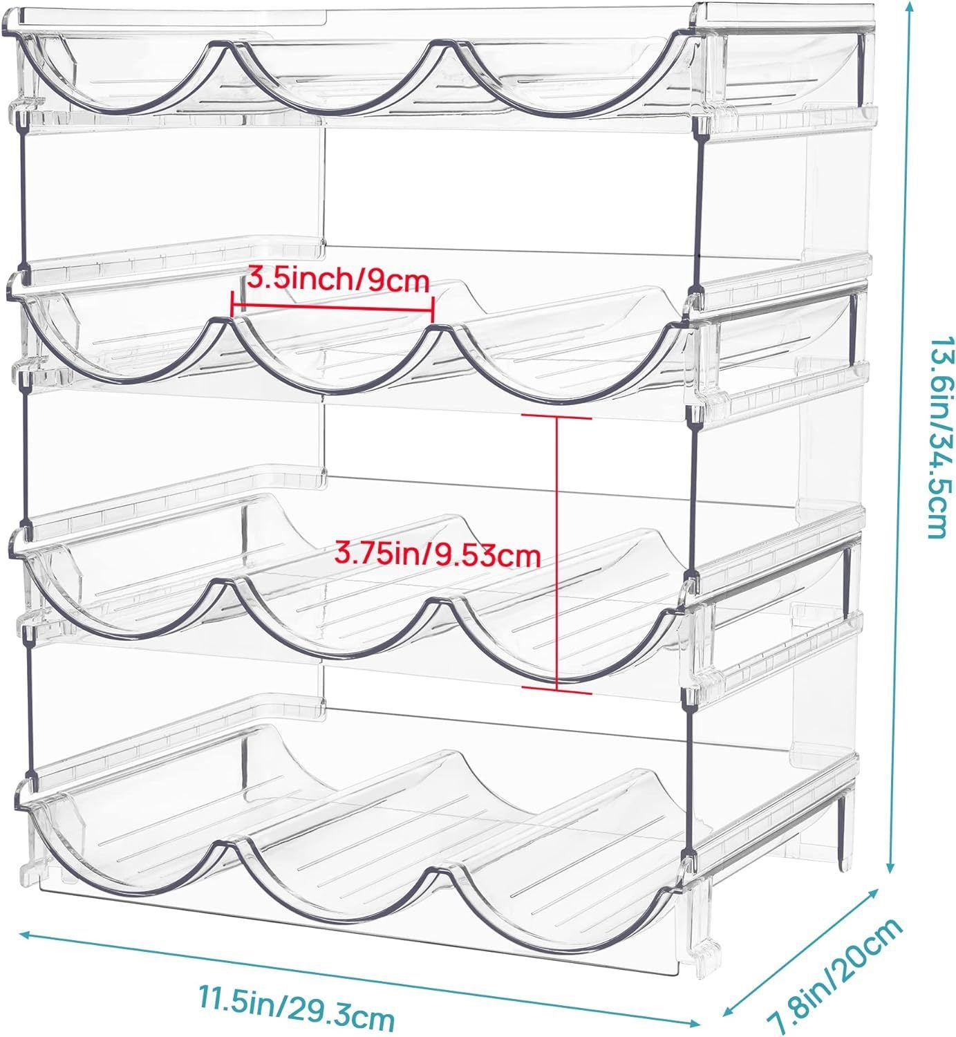 Crystal Clear Hydration Hub: Modern Water Bottle Organizer Tumbler Holder