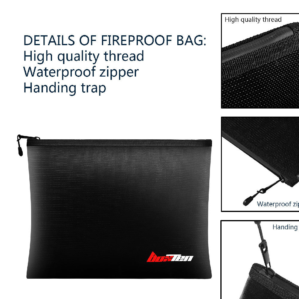 Fireproof Document Bag – High Temperature Resistant Fiberglass, Waterproof File Storage for Valuables