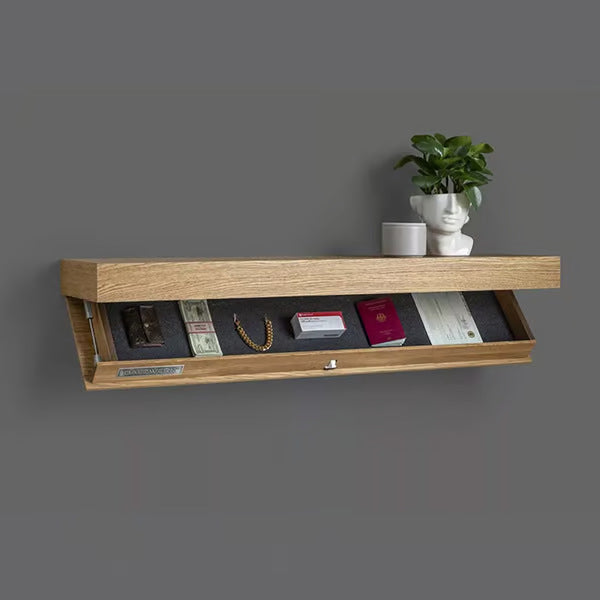 Wall-Mounted Floating Shelf with Hidden Storage