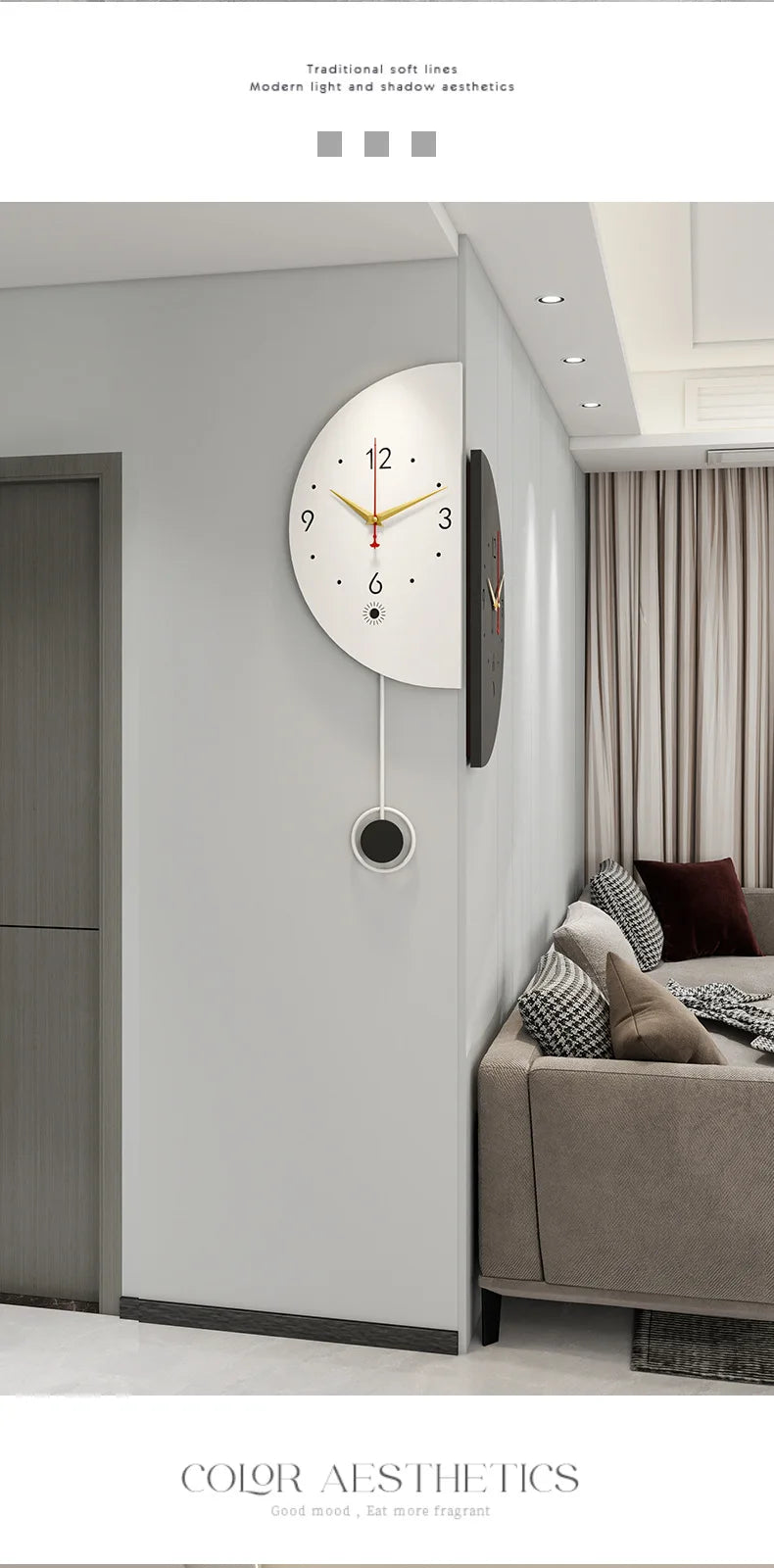 Modern Dual-Face Corner Wall Clock with LED Backlight – Stylish Home Decor