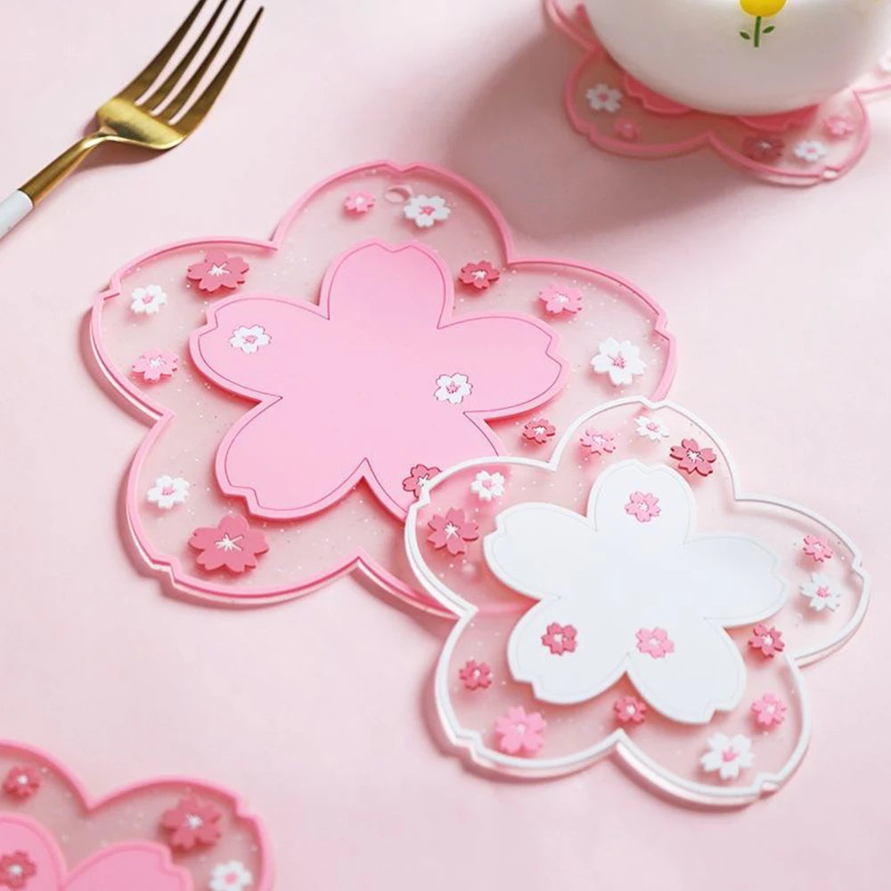 Sakura Cherry Blossom Heat Insulation Coaster – Japan-Inspired Design