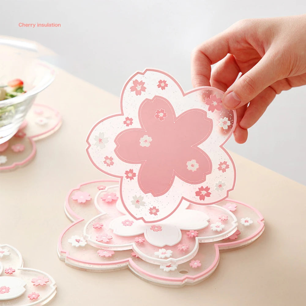 Sakura Cherry Blossom Heat Insulation Coaster – Japan-Inspired Design