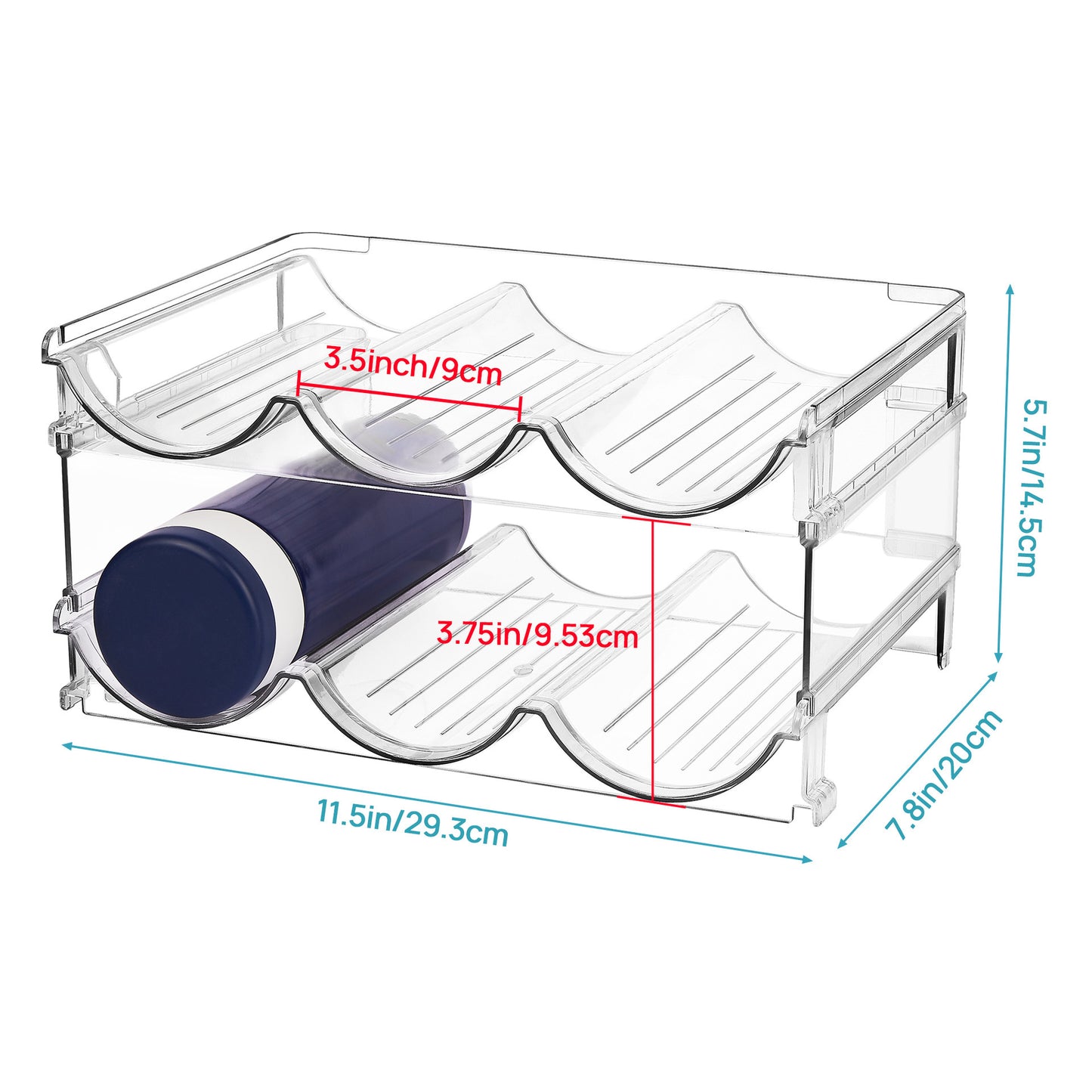 Crystal Clear Hydration Hub: Modern Water Bottle Organizer Tumbler Holder