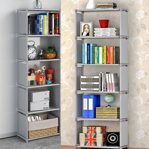 Modern 6-Tier Bookshelf – Space-Saving Home Storage & Display Unit (156x40x28cm)