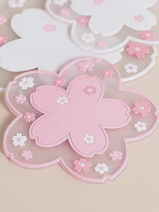 Sakura Cherry Blossom Heat Insulation Coaster – Japan-Inspired Design