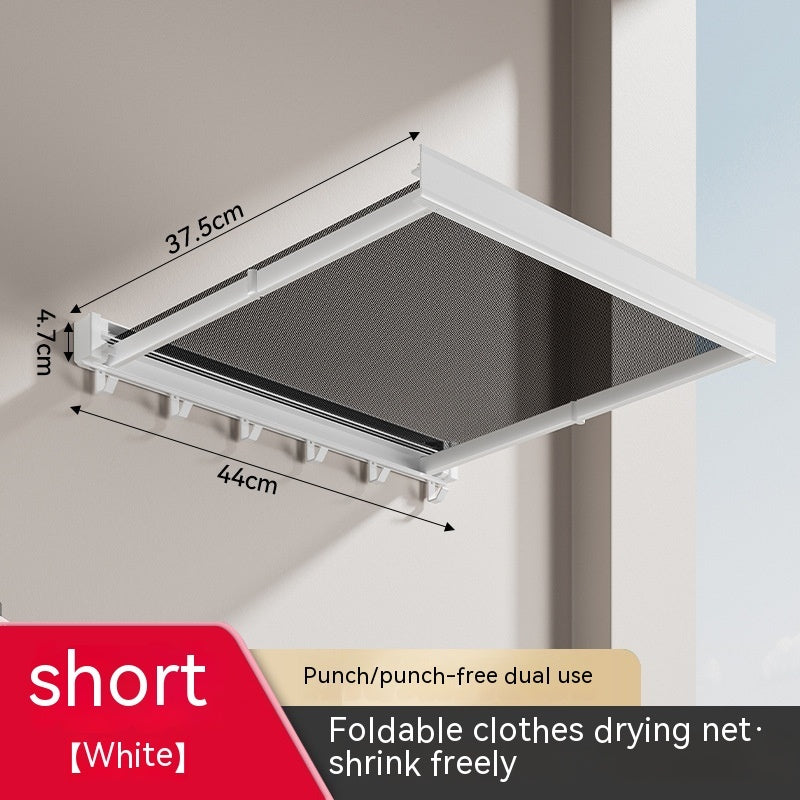 Foldable Clothes Drying Rack - Space-Saving Wall-Mounted Net for Indoor Drying