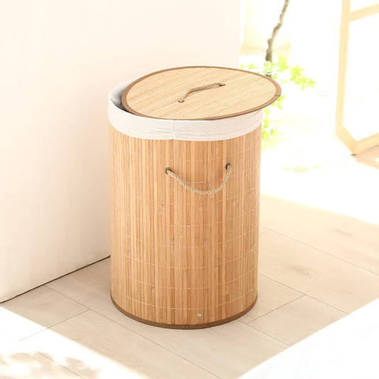 Foldable Bamboo Laundry & Storage Basket – Stylish Organizer for Clothes and Toys